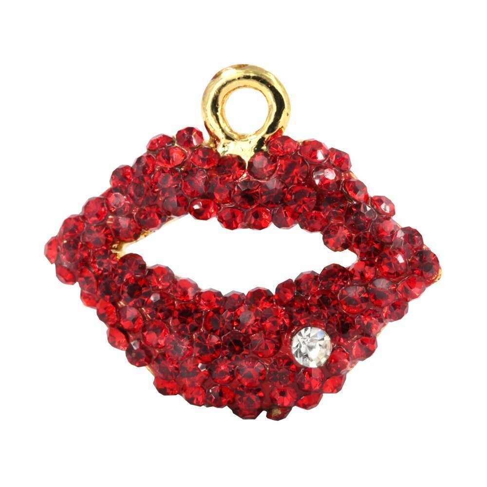 3730 Creative DIY Red Lip Kiss Mouth Charms Pendants Wholesale Set of 3
